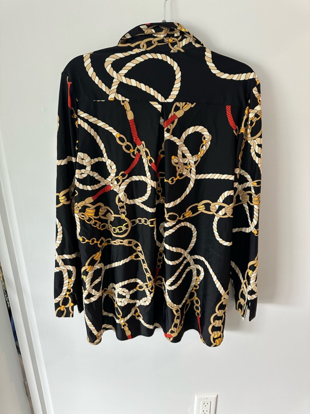 Jude Connally Black Blouse with Chain & Rope Motif - Picture 3 of 3